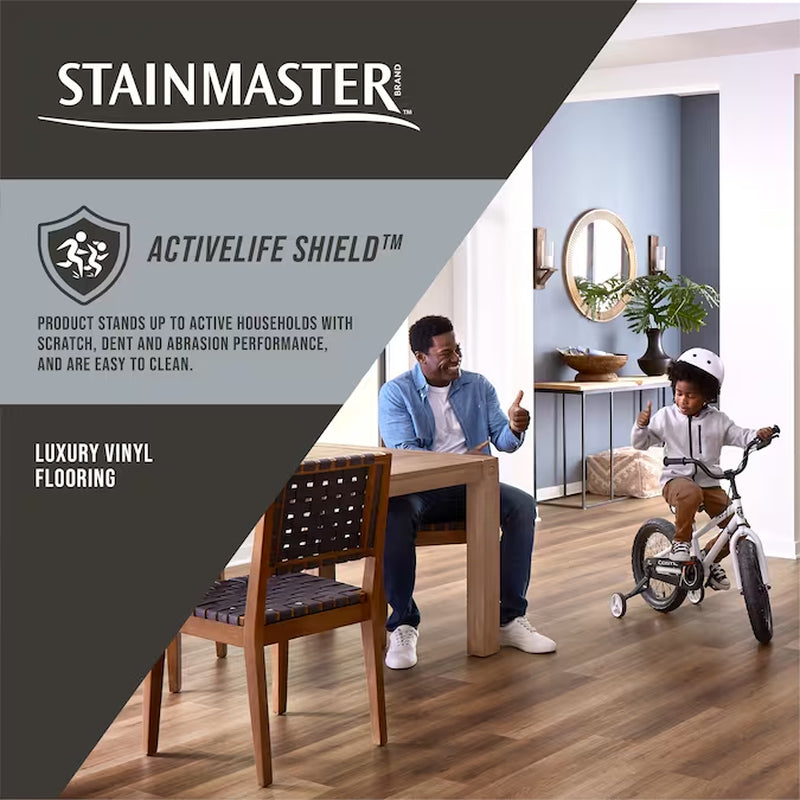 Sunflour Point Brown Wood Look 12-Mil X 7-In W X 48-In L Waterproof and Water Resistant Interlocking Luxury Vinyl Plank Flooring ( 18.78-Sq Ft Carton )