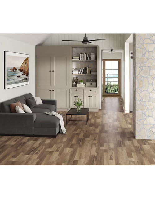 Load image into Gallery viewer, Sunflour Point Brown Wood Look 12-Mil X 7-In W X 48-In L Waterproof and Water Resistant Interlocking Luxury Vinyl Plank Flooring ( 18.78-Sq Ft Carton )

