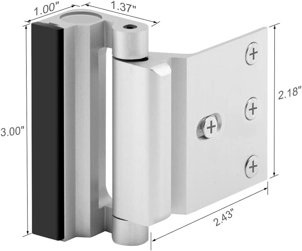Home Security Door Reinforcement Lock - Upgraded Safety Childproof Locks Hardware for Inward Swinging Door , Extra Night Add a inside Withstands 800Lbs Deadbolt Latch , Guard Bedroom Patio