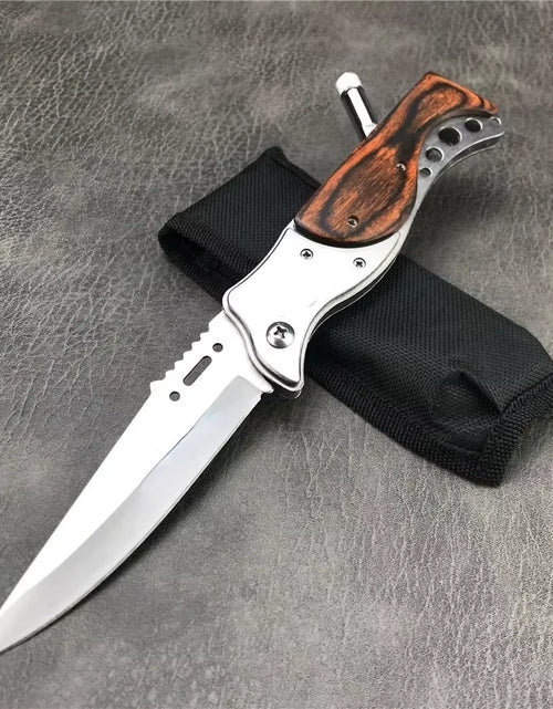 Load image into Gallery viewer, AK47 Tactical Folding Knife – Multi-Purpose Survival Blade with LED Light &amp; Nylon Sheath
