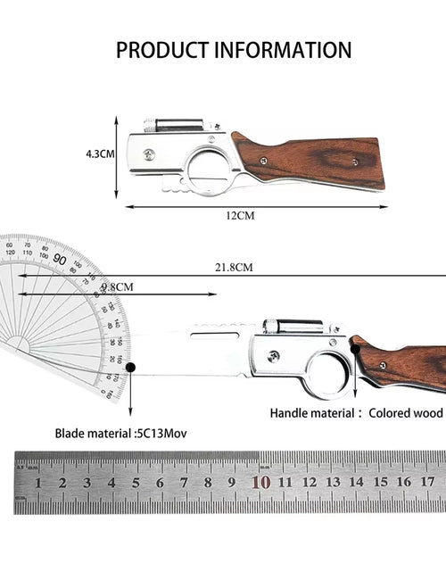 Load image into Gallery viewer, AK47 Tactical Folding Knife – Multi-Purpose Survival Blade with LED Light &amp; Nylon Sheath
