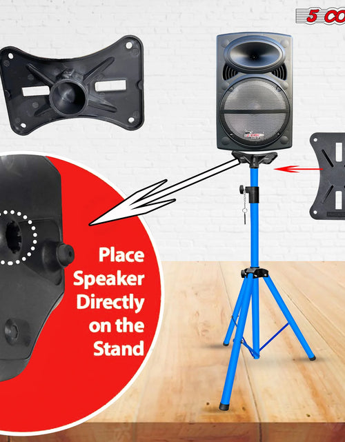 Load image into Gallery viewer, 5 Core Speaker Stand Tripod Floor Adjustable up to 48 Inch DJ Studio Monitor Stands Pole Mount Pair SKY BLUE
