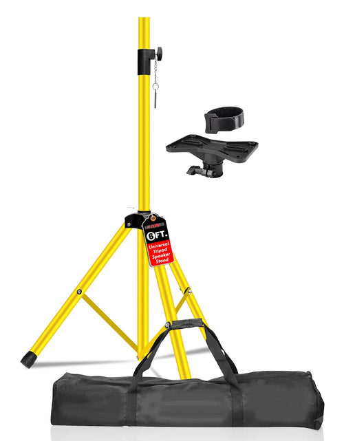 Load image into Gallery viewer, 5Core Speaker Stand Tripod Tall Adjustable 72 Inch DJ Pole Mount Studio Monitor Stands Yellow 1 PK
