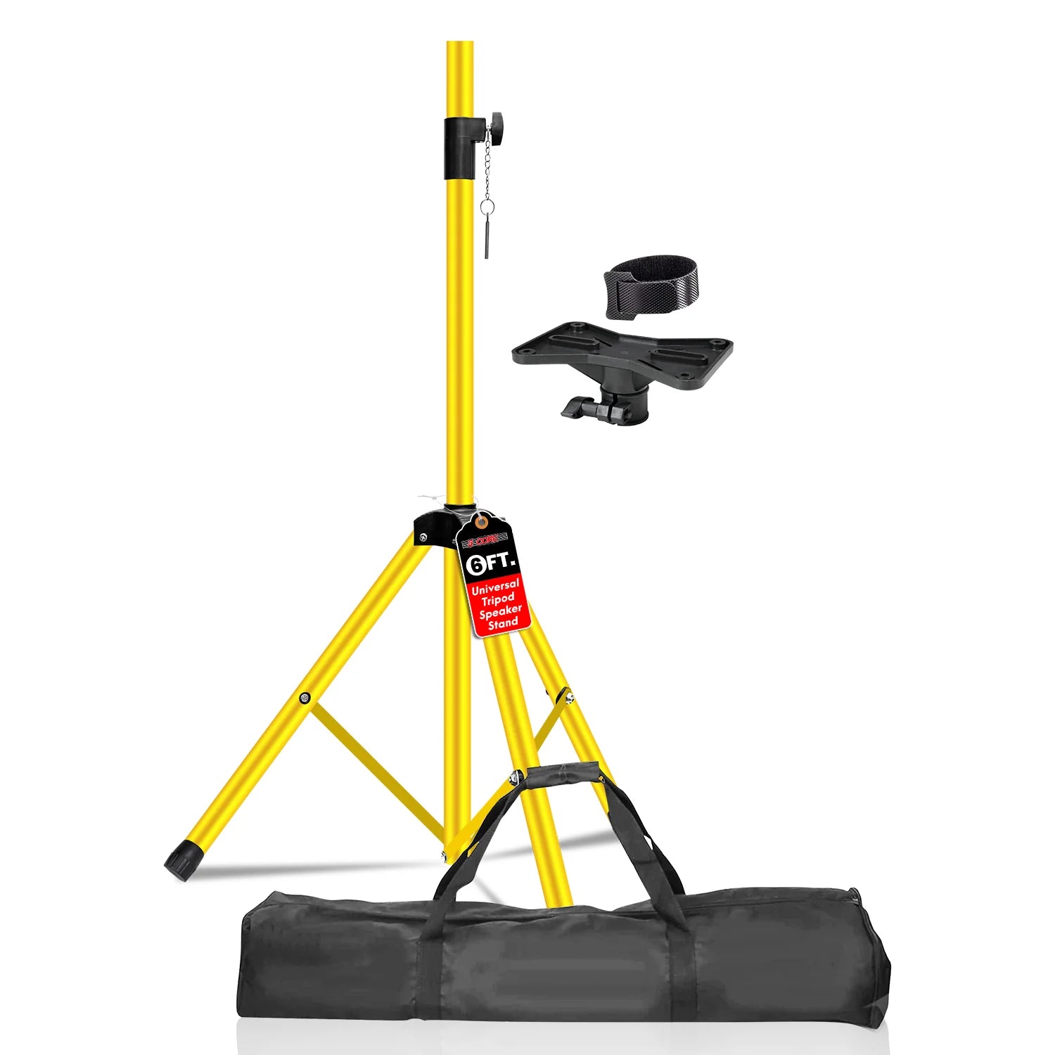 5Core Speaker Stand Tripod Tall Adjustable 72 Inch DJ Pole Mount Studio Monitor Stands Yellow 1 PK